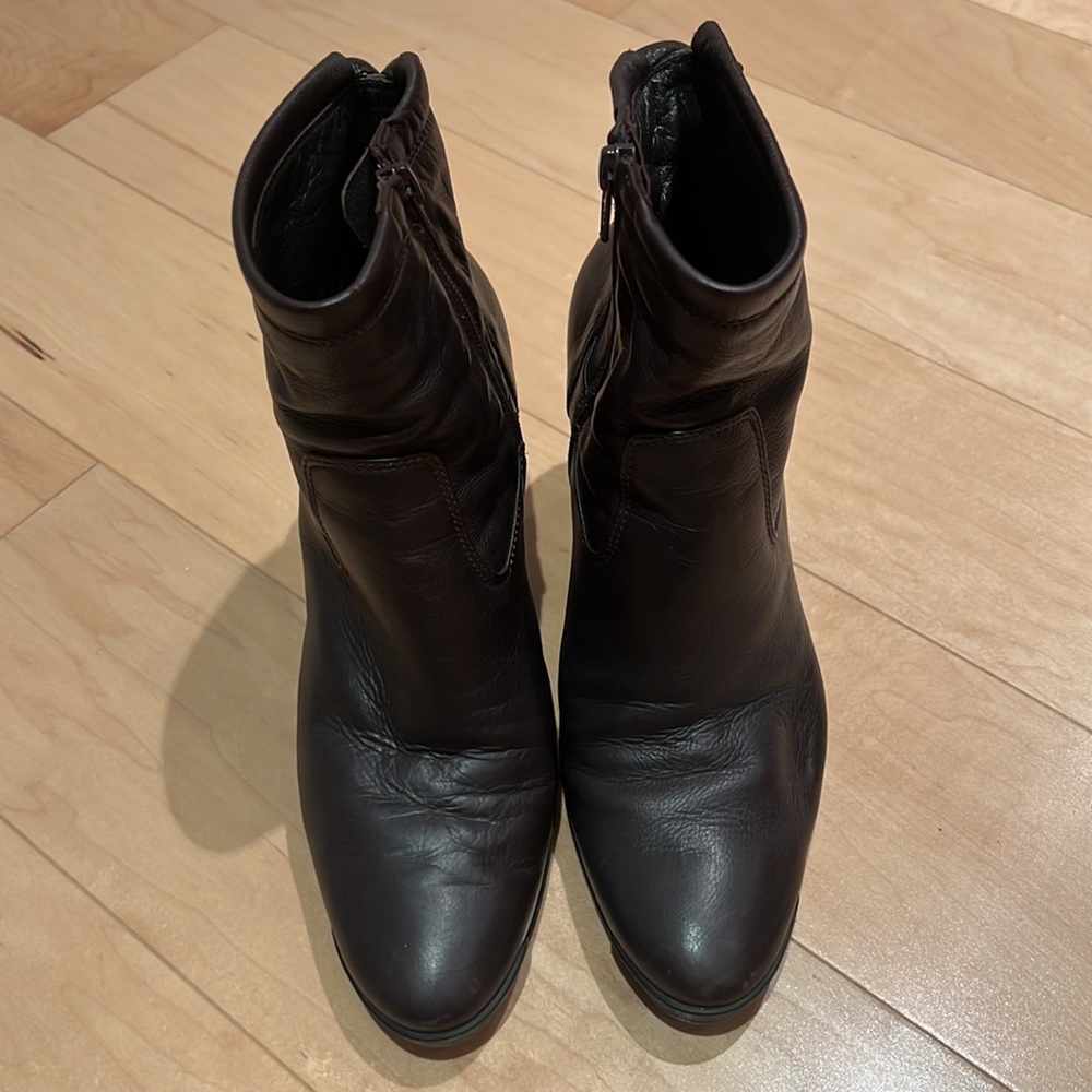 Brown Leather Heeled Boots